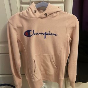 pink champion hoodie